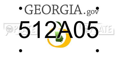 512A05 Georgia License Plate