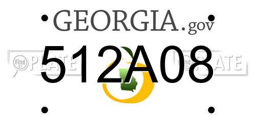 512A08 Georgia License Plate