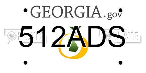 512ADS Georgia License Plate