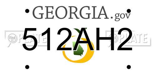 512AH2 Georgia License Plate