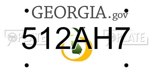 512AH7 Georgia License Plate