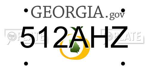 512AHZ Georgia License Plate