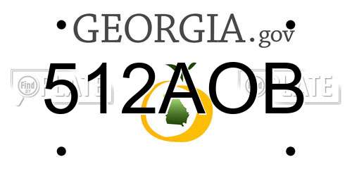 512AOB Georgia License Plate