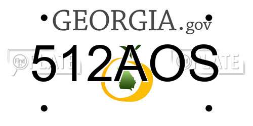 512AOS Georgia License Plate