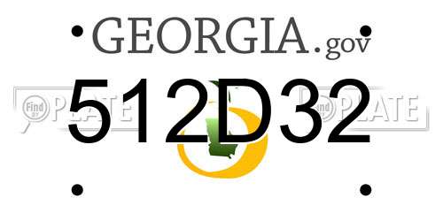 512D32 Georgia License Plate