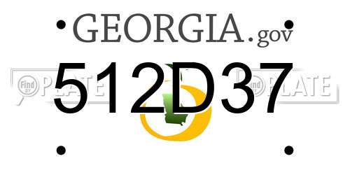 512D37 Georgia License Plate
