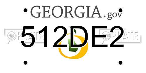512DE2 Georgia License Plate