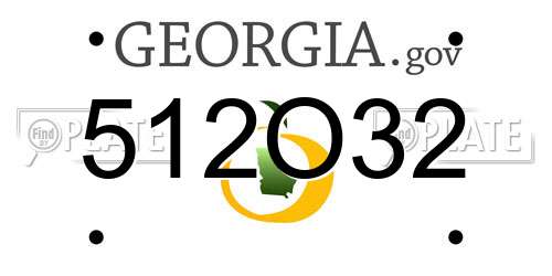 512O32 Georgia License Plate