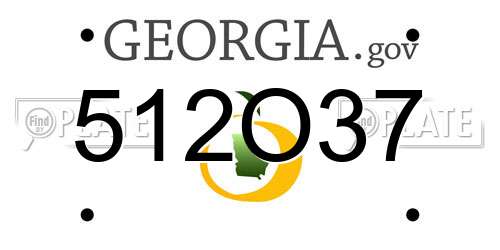 512O37 Georgia License Plate