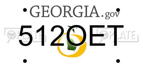 512OET Georgia License Plate