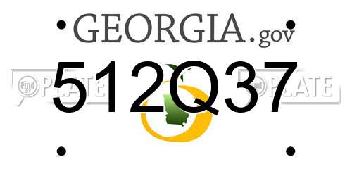 512Q37 Georgia License Plate