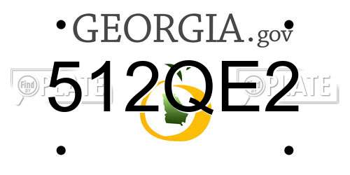 512QE2 Georgia License Plate