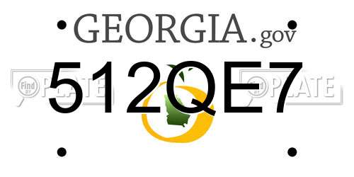 512QE7 Georgia License Plate