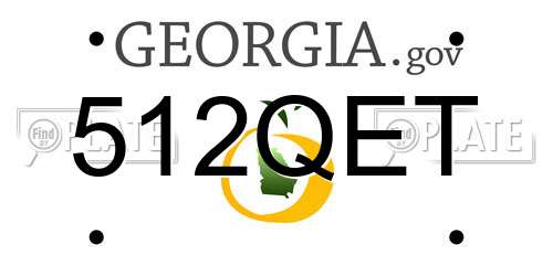 512QET Georgia License Plate
