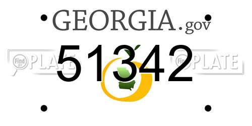 51342 Georgia License Plate