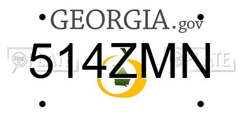 514ZMN Georgia License Plate