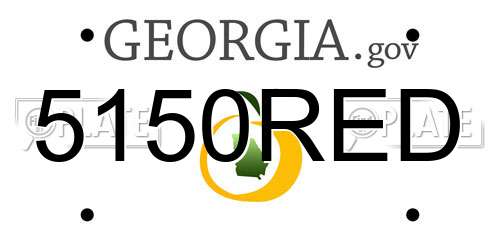 5150RED Georgia License Plate
