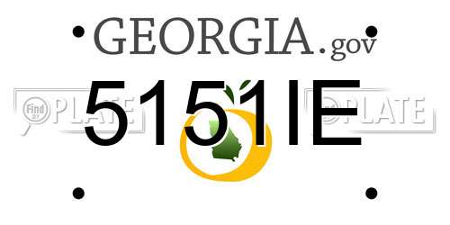 5151IE Georgia License Plate