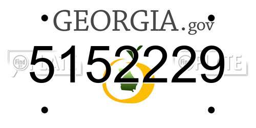 5152229 Georgia License Plate