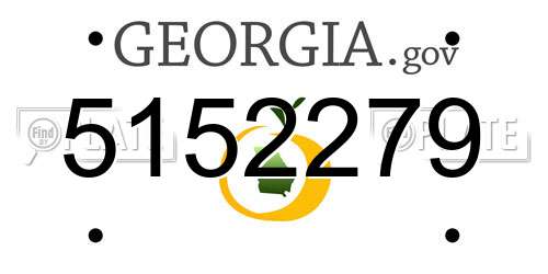 5152279 Georgia License Plate
