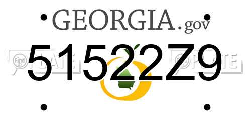51522Z9 Georgia License Plate