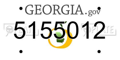 5155012 Georgia License Plate