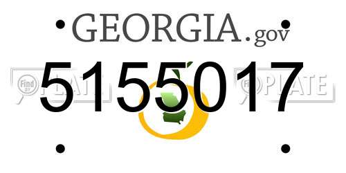 5155017 Georgia License Plate