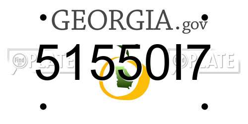 51550I7 Georgia License Plate