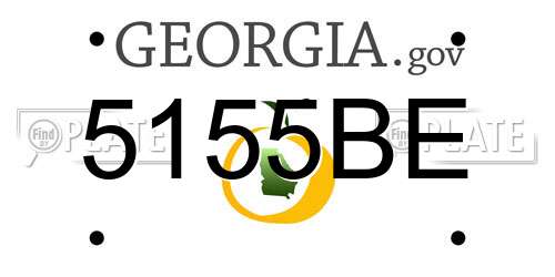 5155BE Georgia License Plate