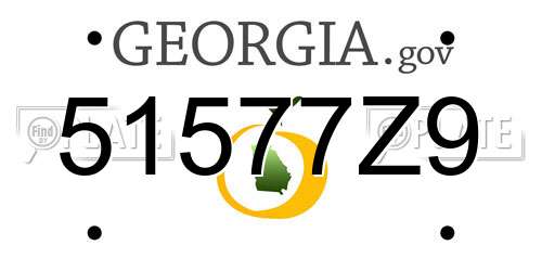 51577Z9 Georgia License Plate