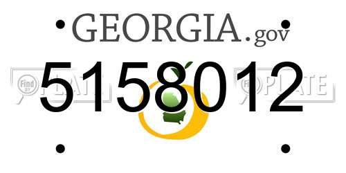 5158012 Georgia License Plate