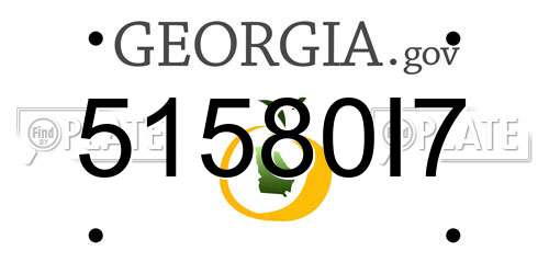 51580I7 Georgia License Plate