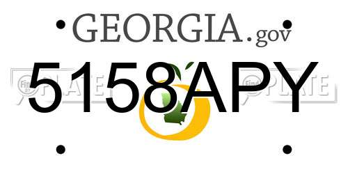 5158APY Georgia License Plate