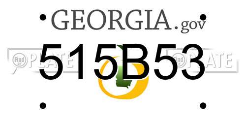 515B53 Georgia License Plate