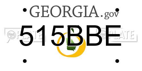 515BBE Georgia License Plate