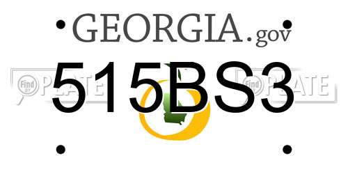 515BS3 Georgia License Plate