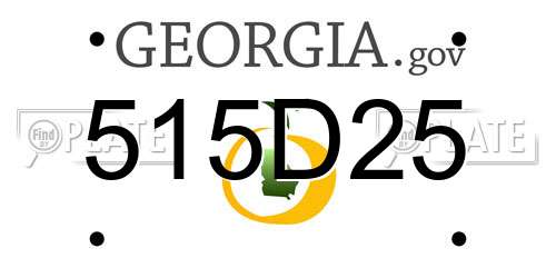 515D25 Georgia License Plate