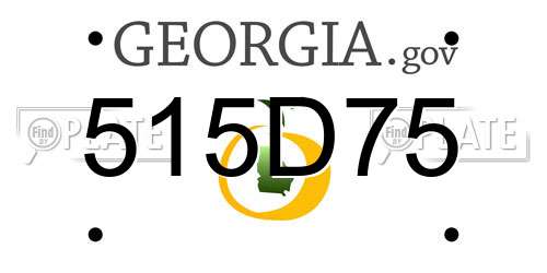 515D75 Georgia License Plate