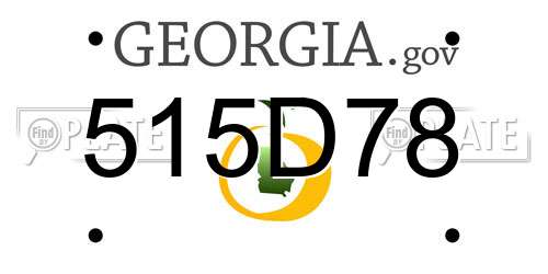 515D78 Georgia License Plate