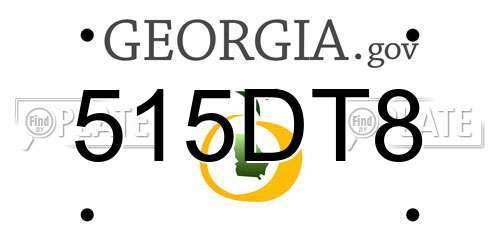 515DT8 Georgia License Plate