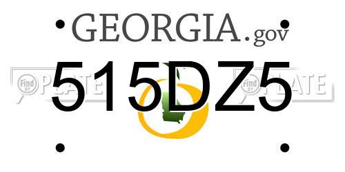 515DZ5 Georgia License Plate