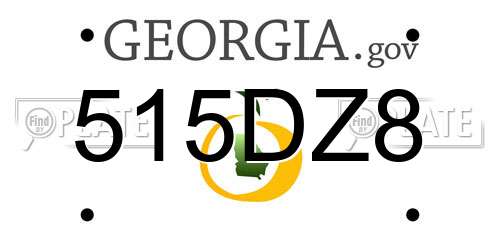 515DZ8 Georgia License Plate