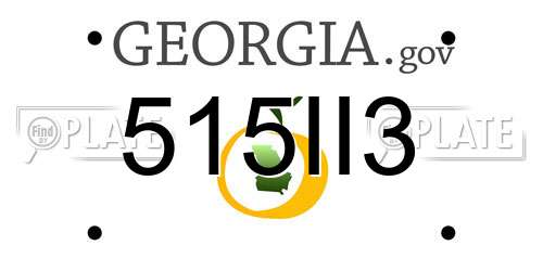 515II3 Georgia License Plate