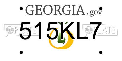 515KL7 Georgia License Plate