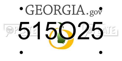 515O25 Georgia License Plate