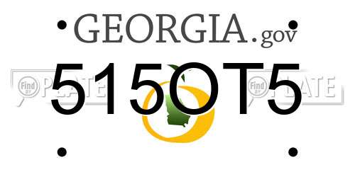 515OT5 Georgia License Plate