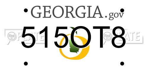 515OT8 Georgia License Plate