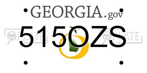 515OZS Georgia License Plate