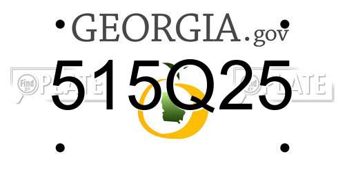 515Q25 Georgia License Plate