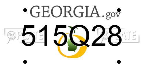 515Q28 Georgia License Plate